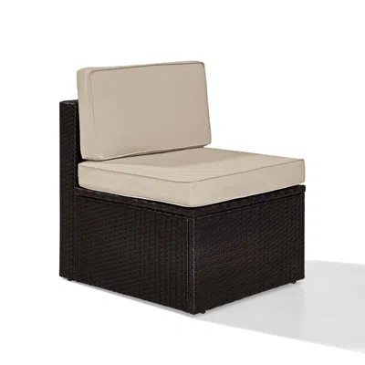 Crosley Furniture Palm Harbor Outdoor Wicker Center Chair Sand/brown