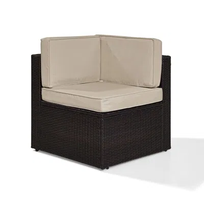 Crosley Furniture Palm Harbor Outdoor Wicker Corner Chair Sand/brown
