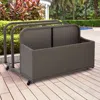 Crosley Furniture Palm Harbor Outdoor Wicker Pool Storage Caddy Weathered Gray
