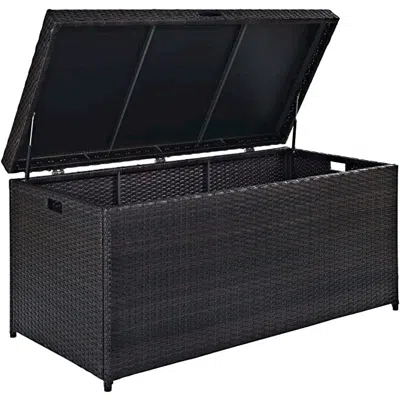 Crosley Furniture Palm Harbor Outdoor Wicker Storage Bin Brown