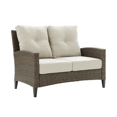 Crosley Furniture Rockport High Back Wicker Outdoor Loveseat In Gray