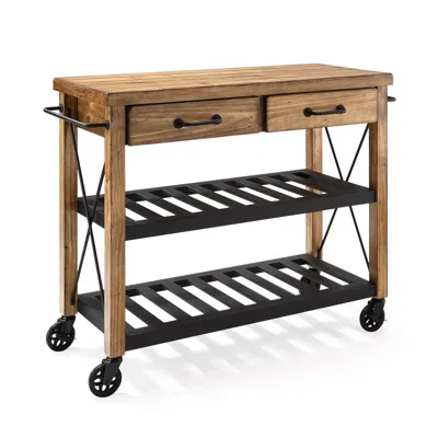 Crosley Furniture Roots Kitchen Cart Natural In Brown