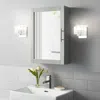 Crosley Furniture Savannah Mirrored Wall Cabinet Gray