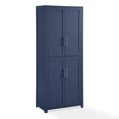 Crosley Furniture Savannah Tall Kitchen Storage Pantry Navy In Blue
