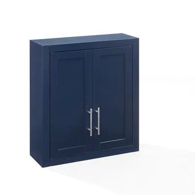 Crosley Furniture Savannah Wall Mounted Storage Cabinet In Blue