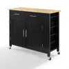 Crosley Furniture Savannah Wood Top Full-size Kitchen Island/cart Black/natural