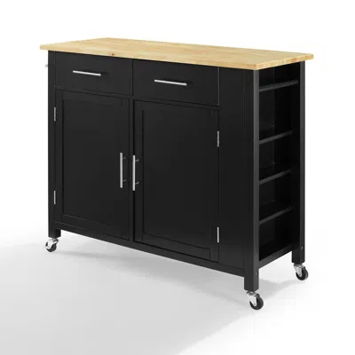 Crosley Furniture Savannah Wood Top Full-size Kitchen Island/cart Black/natural