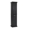 Crosley Furniture Seaside Tall Linen Storage Cabinet In Black