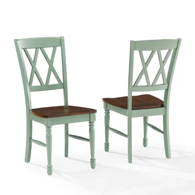 Crosley Furniture Shelby 2-piece Dining Chair Set Distressed Teal - 2 Chairs