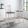 Crosley Furniture Shelby 2pc Bar Stool Set Distressed White - 2 Stools