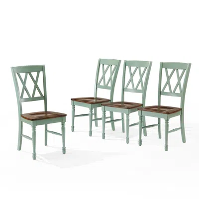 Crosley Furniture Shelby 4-piece Dining Chair Set Distressed Teal - 4 Chairs