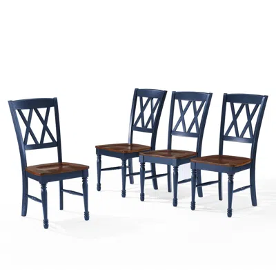 Crosley Furniture Shelby 4-piece Dining Chair Set Navy - 4 Chairs In Blue