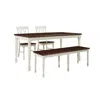 Crosley Furniture Shelby 4 Piece Dining Set Distressed White - Table, Bench, & 2 Chairs In Brown