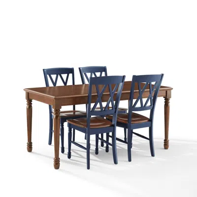 Crosley Furniture Shelby 5-piece Dining Table Set For 4 In Blue
