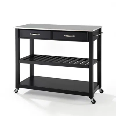 Crosley Furniture Stainless Steel Top Kitchen Prep Cart Black/stainless Steel