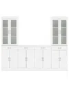 Crosley Furniture Stanton 3pc Sideboard And Glass Door Pantry Set In White