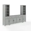 Crosley Furniture Tara 3-piece Entertainment Center In Gray