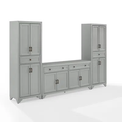 Crosley Furniture Tara 3-piece Entertainment Center In Gray