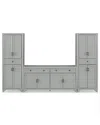 Crosley Furniture Tara 3pc Entertainment Set In Gray