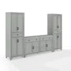 Crosley Furniture Tara 3-piece Entertainment Center In Gray