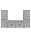Crosley Furniture Tara 3pc Sideboard And Pantry Set In Gray