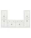 Crosley Furniture Tara 3pc Sideboard And Pantry Set In White