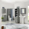 Crosley Furniture Tara Mirrored Wall Cabinet Gray