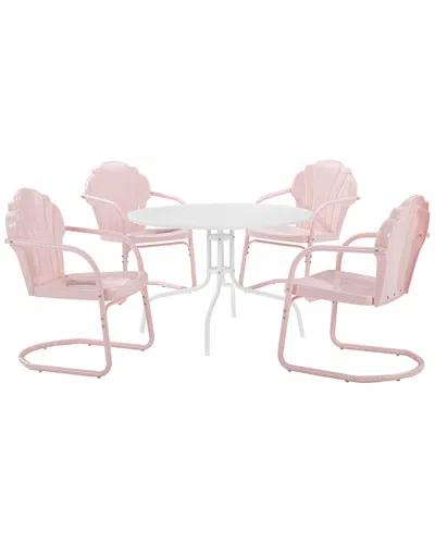 Crosley Furniture Tulip 5pc Outdoor Dining Set In Pink