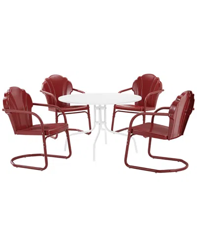 Crosley Furniture Tulip 5pc Outdoor Dining Set In Red