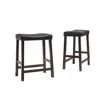 Crosley Furniture Upholstered Saddle Seat 2pc Counter Stool Set Mahogany/black - 2 Stools