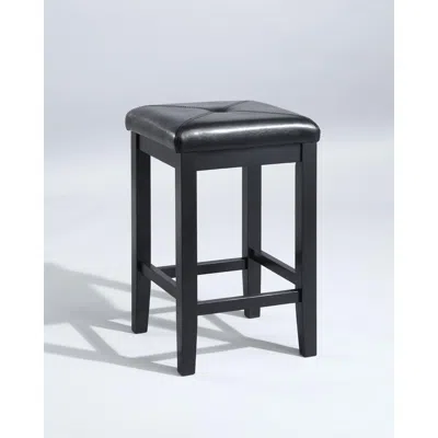 Crosley Furniture Upholstered Square Seat 2pc Counter Stool Set Black/black - 2 Stools