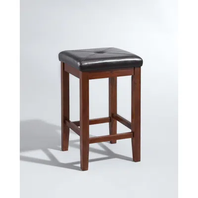 Crosley Furniture Upholstered Square Seat 2pc Counter Stool Set Mahogany/black - 2 Stools
