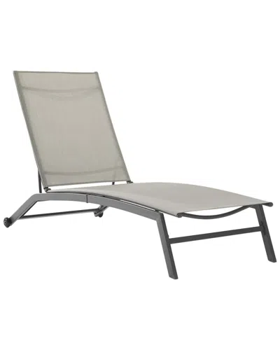 Crosley Furniture Weaver Outdoor Sling Chaise Lounge In Gray