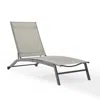 Crosley Furniture Weaver Outdoor Sling Chaise Lounge Light Gray/matte Black