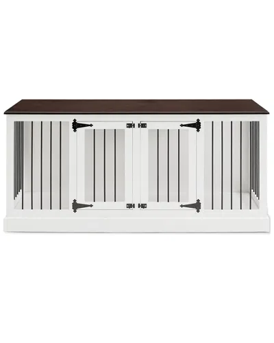 Crosley Furniture Winslow Medium Credenza Pet Crate In White