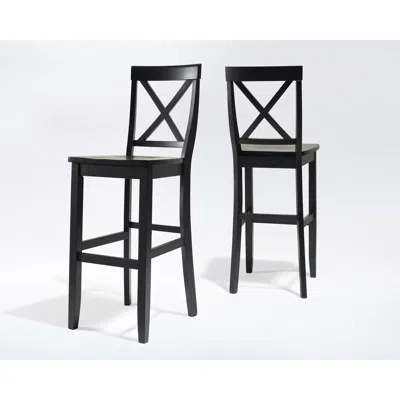 Crosley Furniture X-back 2-piece Bar Stool Set In Black