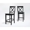 Crosley Furniture X-back 2pc Counter Stool Set Black - 2 Stools