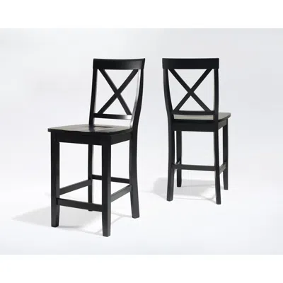 Crosley Furniture X-back 2pc Counter Stool Set Black - 2 Stools