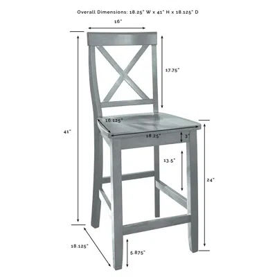 Crosley Furniture X-back 2pc Counter Stool Set White - 2 Stools