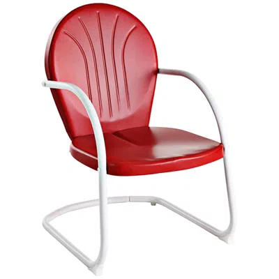 Crosley Griffith Nostalgic Bold Red Metal Outdoor Chair