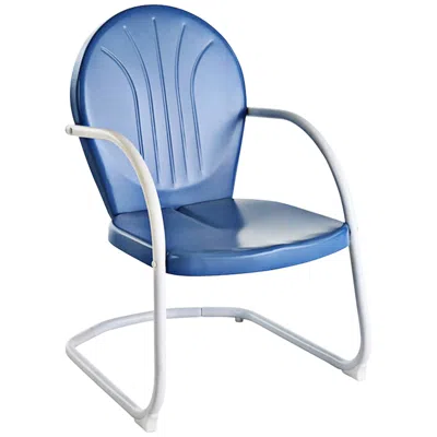 Crosley Griffith Nostalgic Sky Blue Metal Outdoor Chair