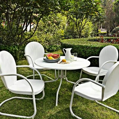 Crosley Griffith Nostalgic White 5-piece Outdoor Patio Dining Set