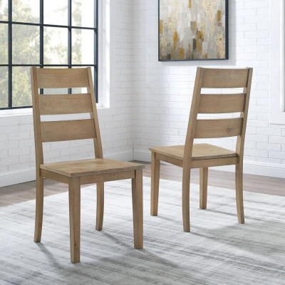 Crosley Joanna 2pc Ladder Back Chair Set Rustic Brown - 2 Ladder Back Chairs-