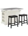 Crosley Julia Island W/uph Square Stools