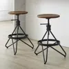 Crosley Kalen 2pc Adjustable Height Swivel Stool Set Brown/matte Black - 2 Stools