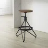 Crosley Kalen Adjustable Height Swivel Stool Brown/matte Black