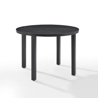Crosley Kaplan 42" Round Outdoor Metal Dining Table Oil Rubbed Bronze In Black