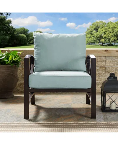 Crosley Kaplan Arm Chair With Universal Cushion Cover In Blue