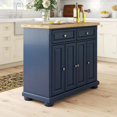 Crosley Madison Kitchen Island Solid Wood In Navy