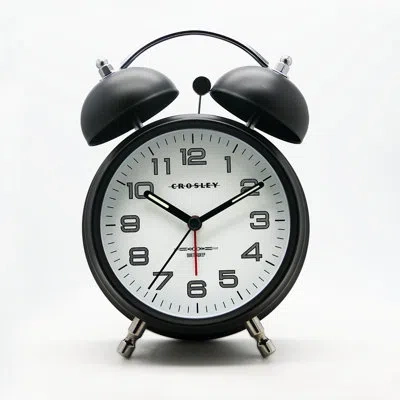 Crosley Modern & Contemporary Analog Metal Quartz Alarm Tabletop Clock In Black